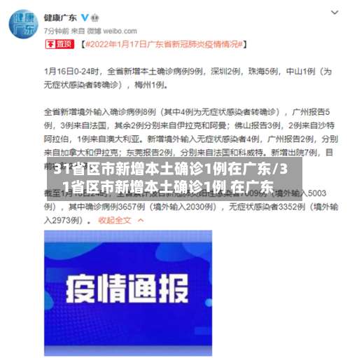 31省区市新增本土确诊1例在广东/31省区市新增本土确诊1例 在广东-第2张图片