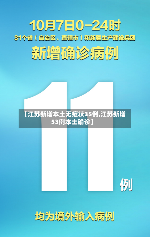 【江苏新增本土无症状35例,江苏新增53例本土确诊】