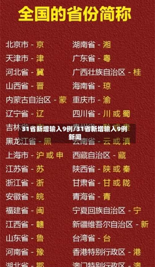 31省新增输入9例/31省新增输入9例 新闻-第2张图片