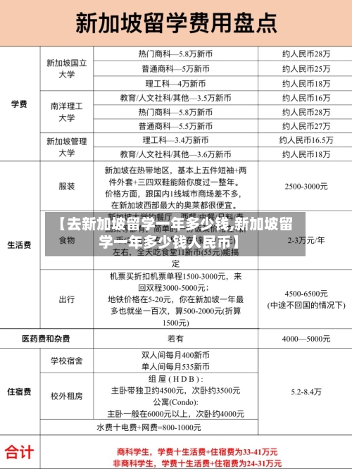 【去新加坡留学一年多少钱,新加坡留学一年多少钱人民币】-第2张图片