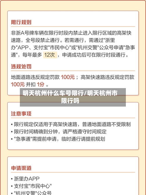 明天杭州什么车号限行/明天杭州市限行吗