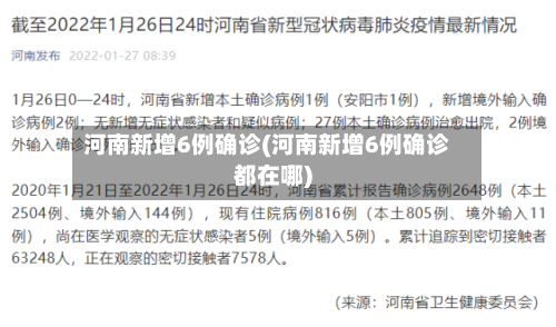河南新增6例确诊(河南新增6例确诊都在哪)-第2张图片