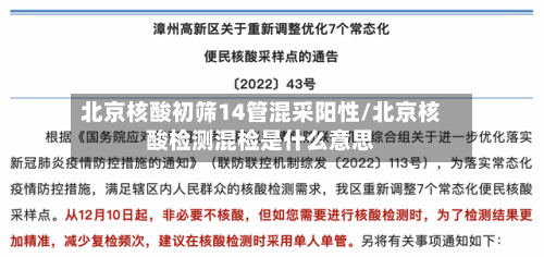 北京核酸初筛14管混采阳性/北京核酸检测混检是什么意思-第2张图片