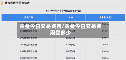黄金今日交易费用/黄金今日交易费用是多少