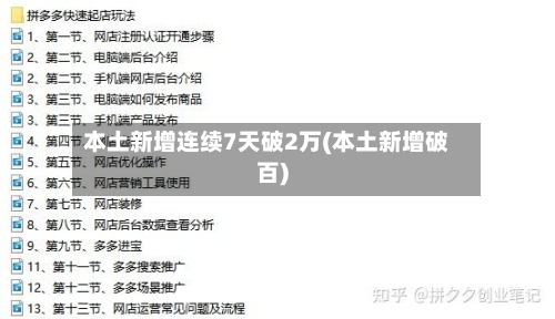 本土新增连续7天破2万(本土新增破百)-第3张图片