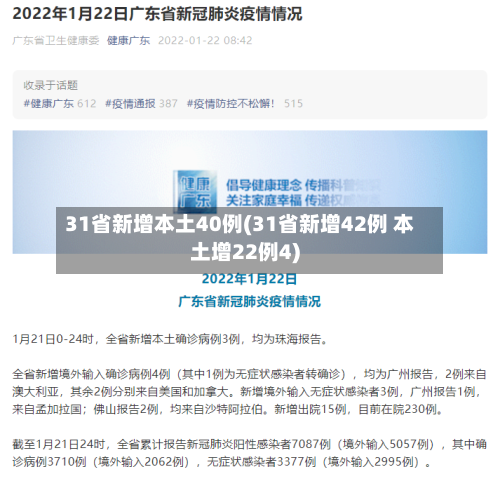 31省新增本土40例(31省新增42例 本土增22例4)