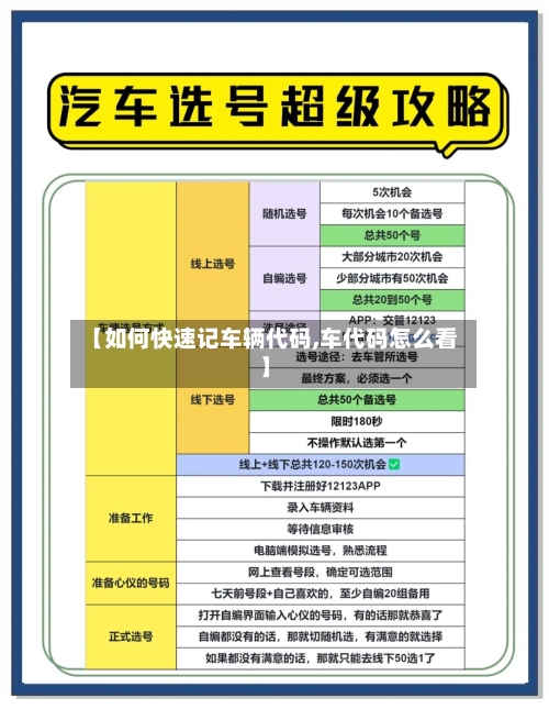 【如何快速记车辆代码,车代码怎么看】